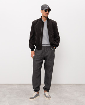 Brunello Cucinelli Black bomber jacket MM4796564