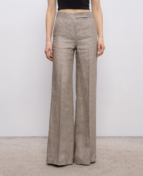 Max Mara Beige DESERTO linen pants MXMDESERTO