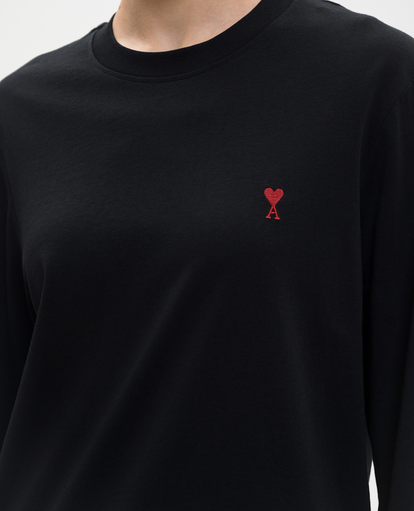 

Black long sleeve with contrast embroidery Ami Paris