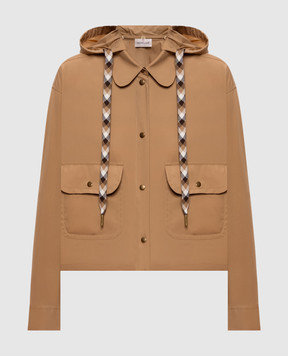 Moncler Brown jacket with logo patch L20932F00002599MW
