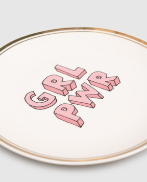 Bitossi Home White porcelain bread plate Grl Pwr FTB00261