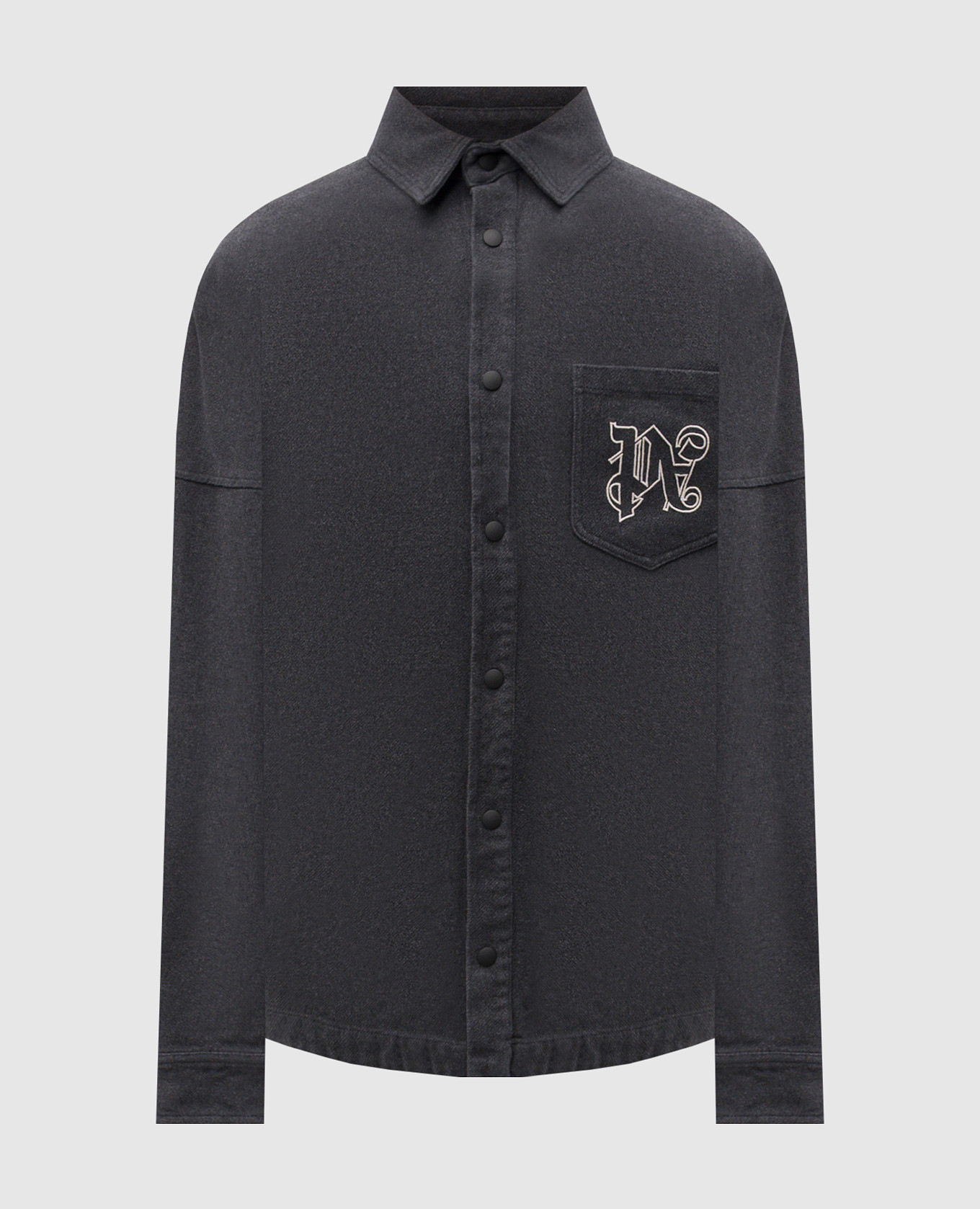 

Gray shirt with embroidered monogram logo Palm Angels, Grey