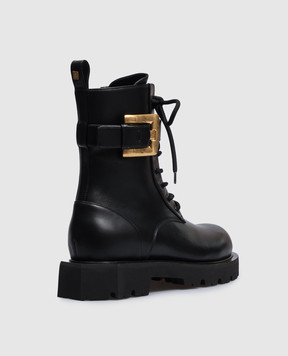 Balmain Black leather boots HN1TC292LVIT
