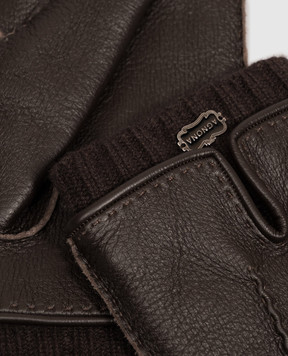 Agnona Brown leather gloves MY10U201K1213