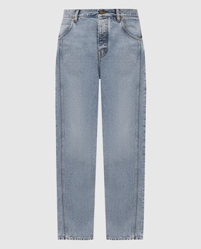 Balmain Blue jeans with logo patch HH1ML138DF97