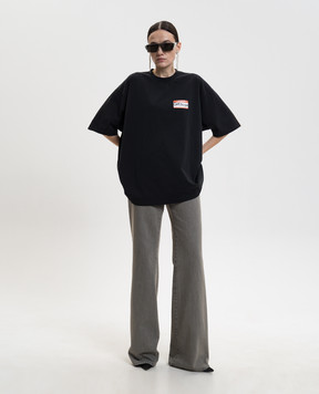 Vetements Black T-shirt with print ME76TR228Bw