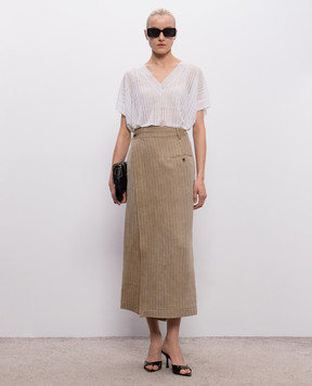 UMA WANG White linen top UK7122