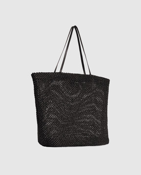 The Row Black woven Barn raffia bag W2074WL6