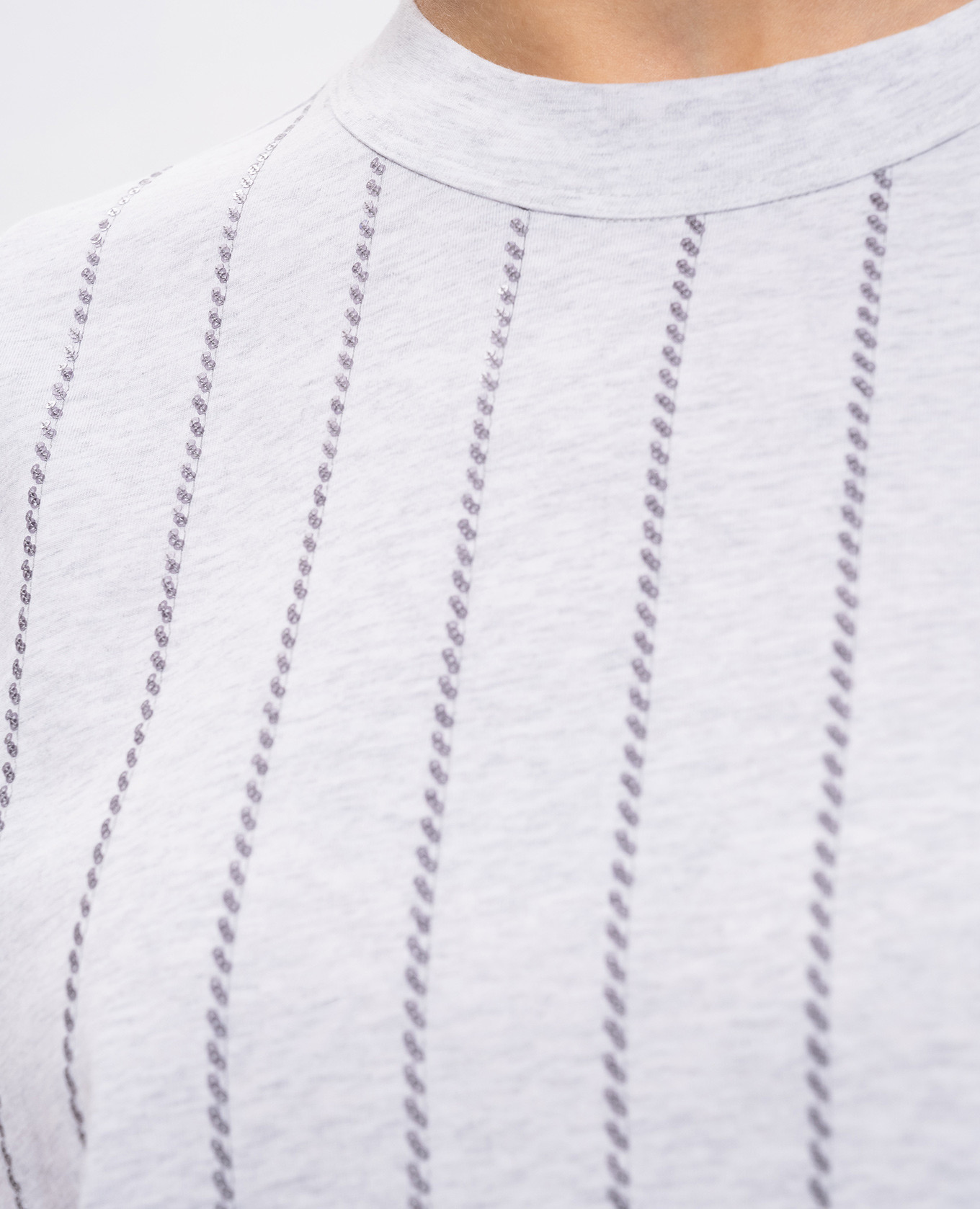 

Grey melange T-shirt with sequins Brunello Cucinelli