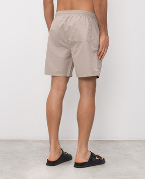 Brunello Cucinelli Beige swim shorts with embroidered logo MW817043