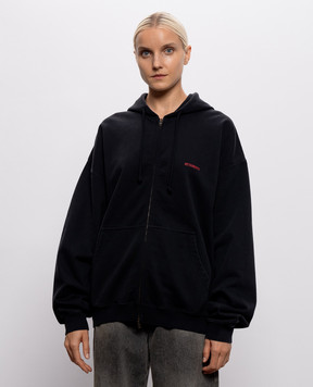 Vetements Black sports jacket with logo print MH27ZU139Bw