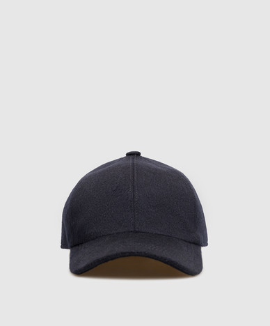 Blue wool and cashmere cap