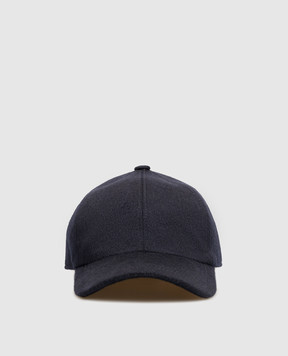 Cashmere&Whiskey Blue wool and cashmere cap 9925001
