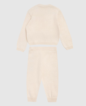 Off-White Children's beige suit with a sweater and trousers 44G2X004S26K001