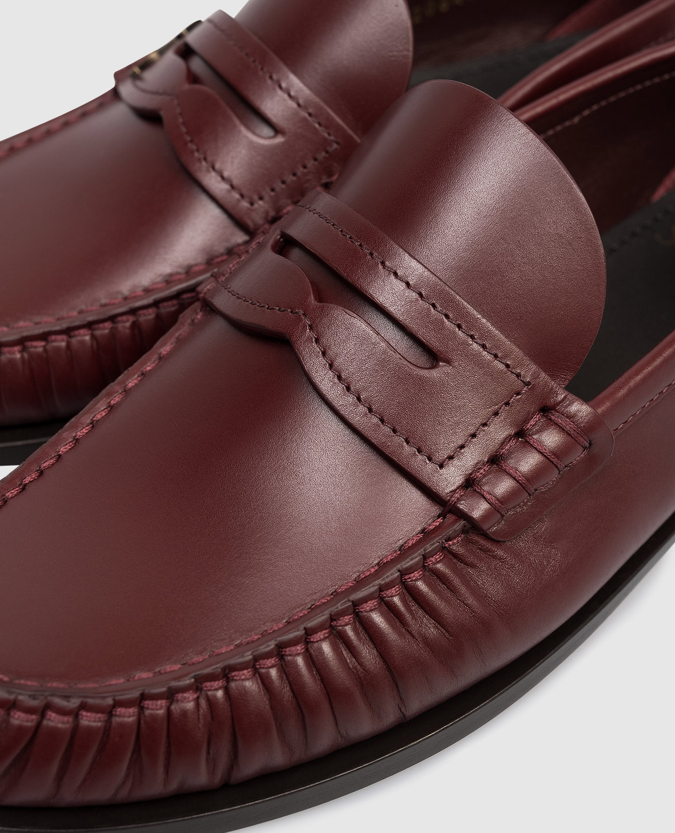 

Burgundy leather loafers LAURENT Saint Laurent