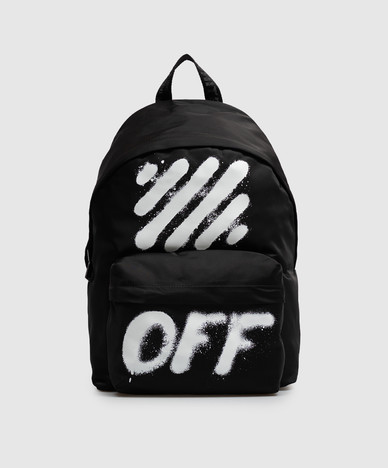 Black backpack with Diag Spray print