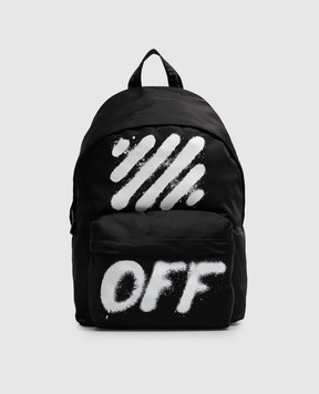 Off-White Black backpack with Diag Spray print OWMNB13F26FB01