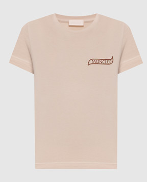 Moncler Beige T-shirt with logo print L10938C0000189AUG