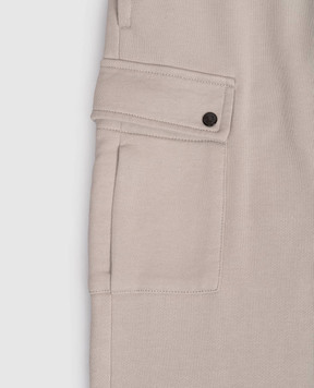 C.P. Company Kids' grey cargo joggers with logo patch CMP00ZLCA691014