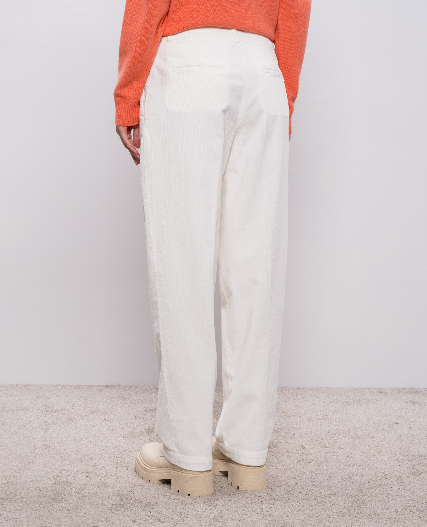 White corduroy pants Peserico 4