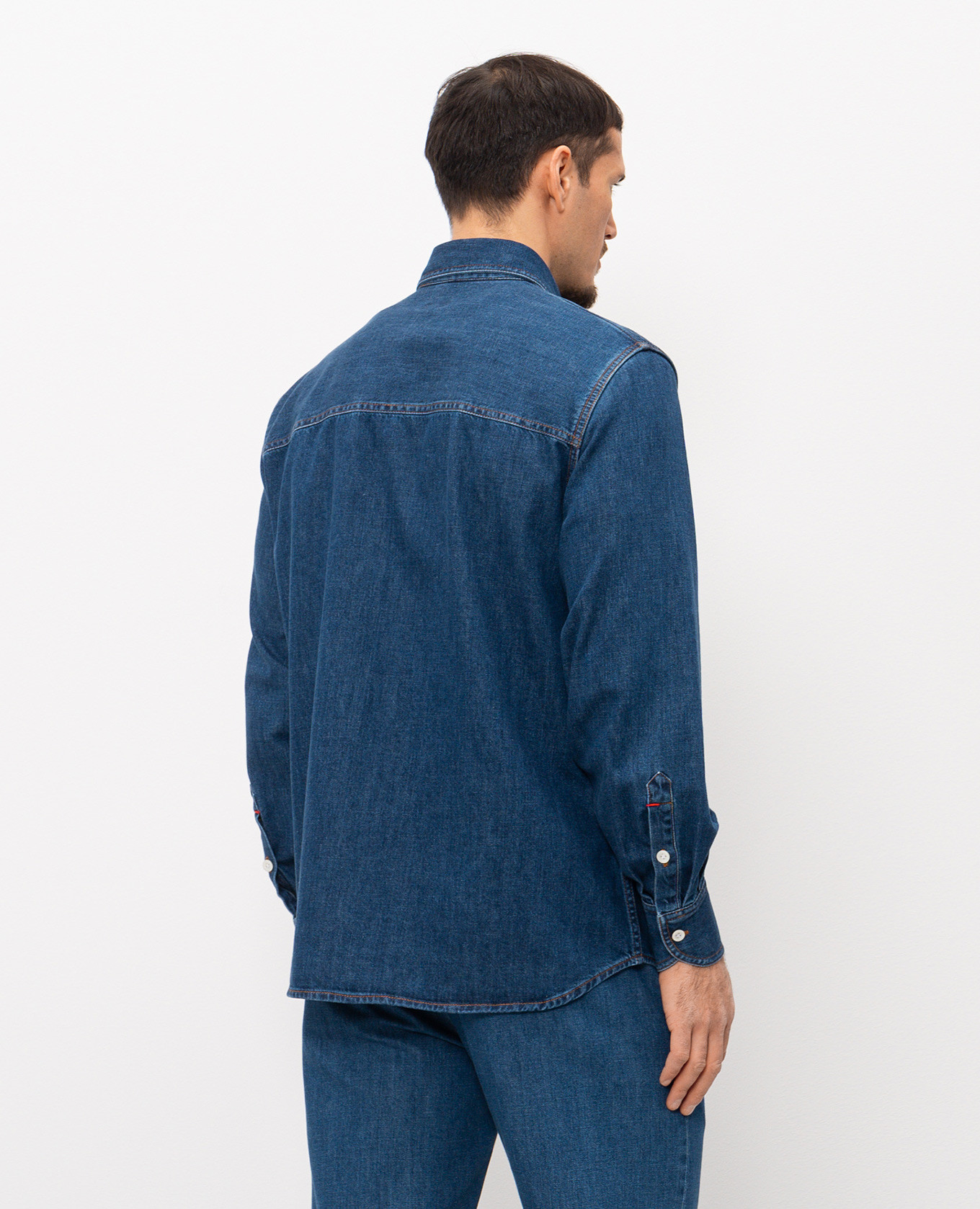 Blue denim shirt ISAIA 4