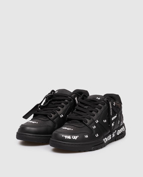 Off-White Out Of Office black leather sneakers OMIA189F25LEA007
