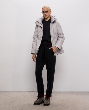Be Florence Gray down jacket with geometric quilting BE2610