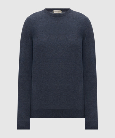 Blauer Kaschmirpullover