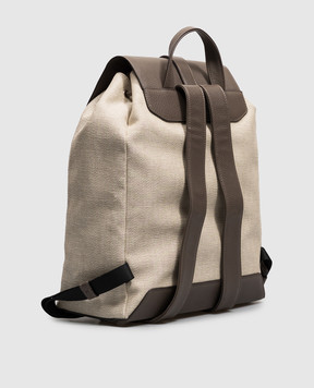 Pini Parma Beige linen combination backpack BACKPCANVBEI