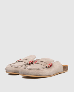 Babe Pay Pls Gray suede mules SABOT