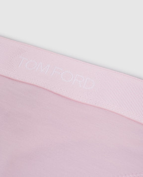 Tom Ford Pink thong panties with woven logo pattern KNJ009JEX166