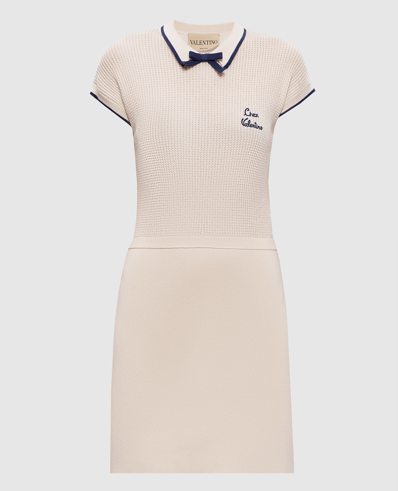

Beige dress with logo embroidery Valentino