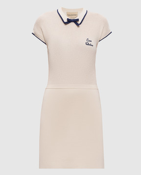 Valentino Beige dress with logo embroidery 8B3KD14Z9JV