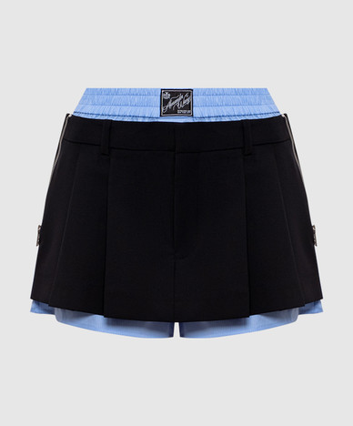Zwarte wollen rok/short