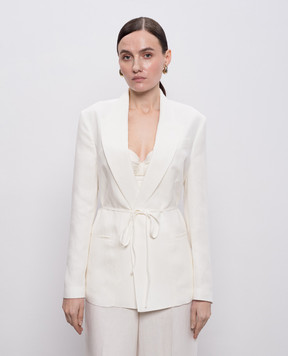 Twinset White jacket with linen on the smell 261TP2453