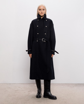 Ann Demeulemeester Maira black double-breasted wool coat B0014250FA207