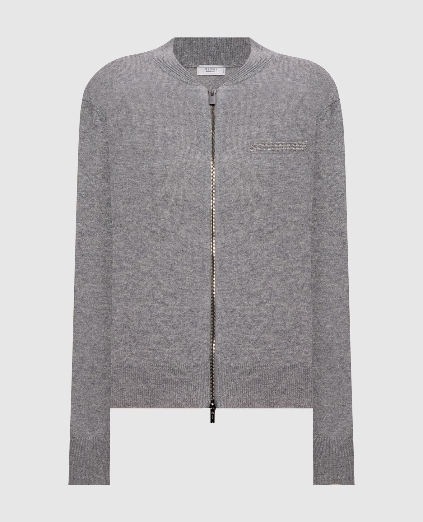 

Grey melange cardigan made of wool, silk and cashmere Peserico