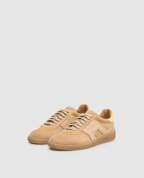 Santoni Brown suede sneakers with embossed logo WBPL61463FAITUBY