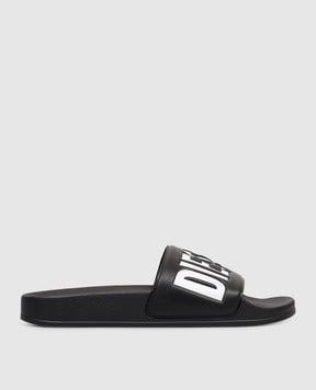 Diesel Children's black sliders with embossed logo BC1084KF0193640