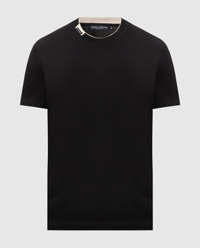 Dolce&Gabbana Black T-shirt with logo patch G8TW5TFU7EQ