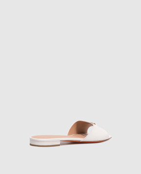 Santoni White leather flip-flops with monogram logo WHTY72111HD1NWLN