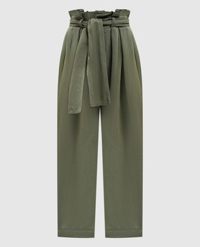 Balmain Green linen pants GF0PQ285CG64