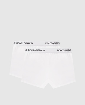 Dolce&Gabbana Children's set of white boxer briefs with contrasting logo L4J701ON00G
