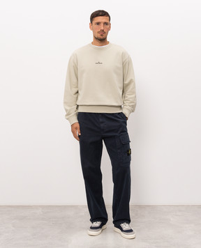 Stone Island Beige sweatshirt with logo print L2S156100039S0477