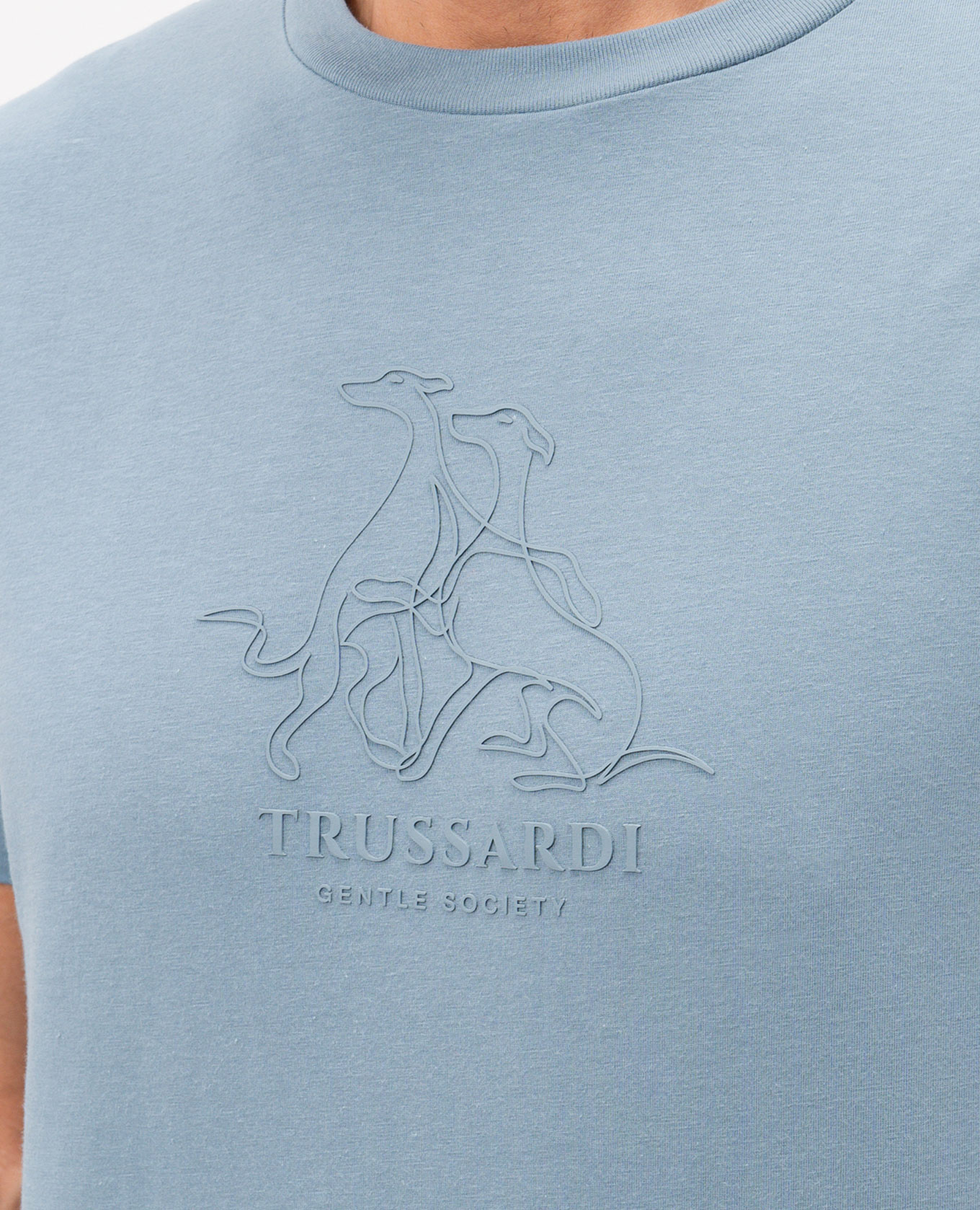 

Blue T-shirt with logo print Trussardi, Light blue