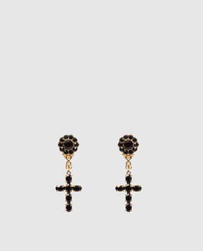 Dolce&Gabbana Gold clip-on earrings with logo WEQ4S3W1111