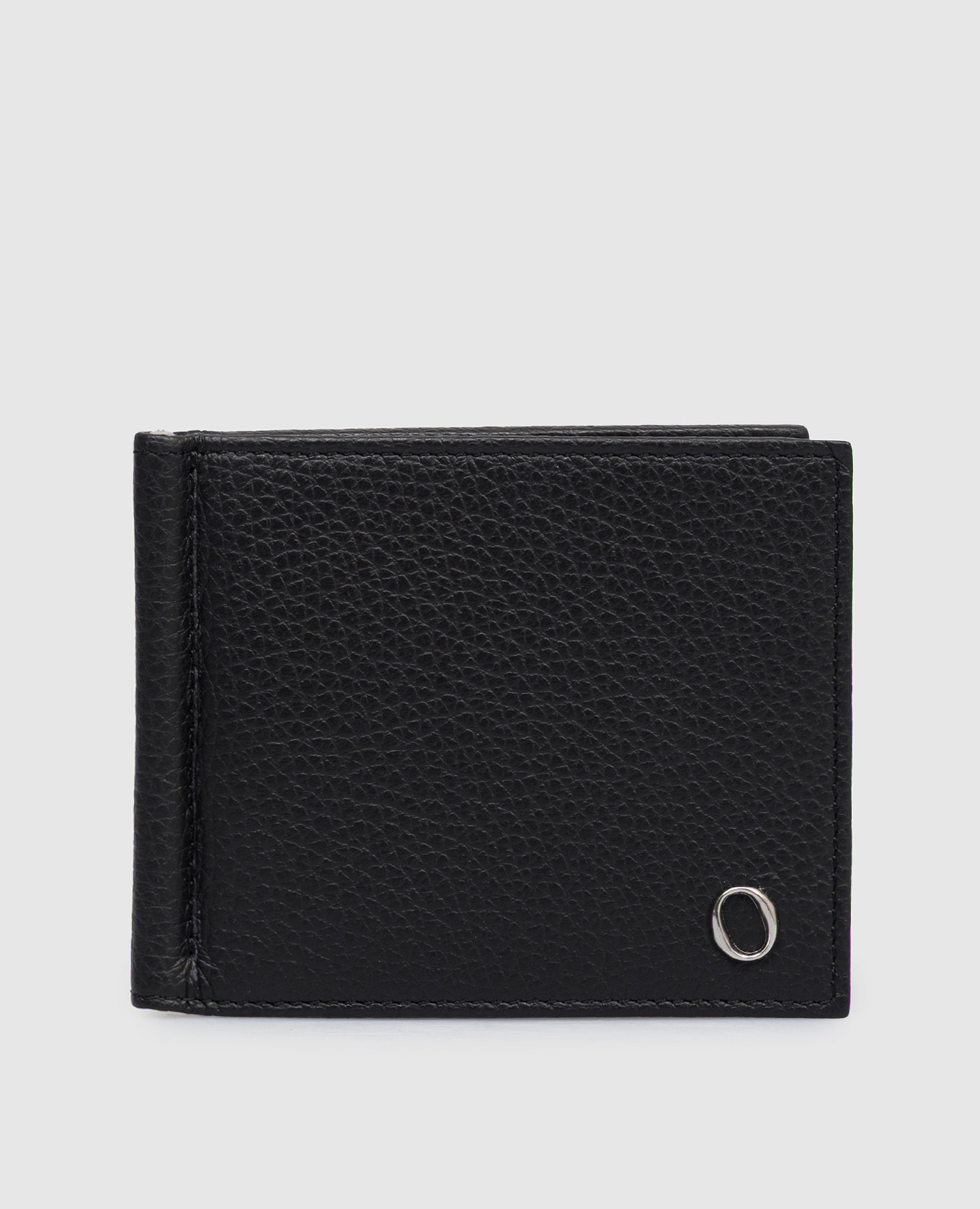

Black leather Micron cardholder with bill clip Orciani