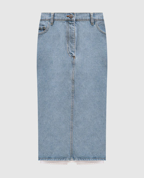Magda Butrym Blue denim skirt with logo patch DENIM15SKIRT179526