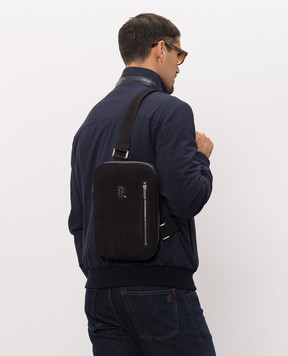 Stefano Ricci Black nubuck sling bag ND200SRPSNS