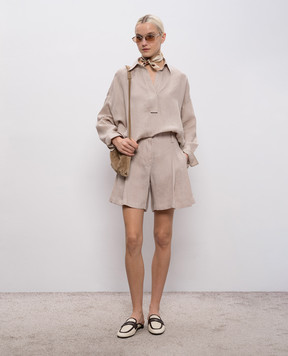 Brunello Cucinelli Beige linen shorts MA698DV499